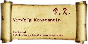 Virág Konstantin névjegykártya